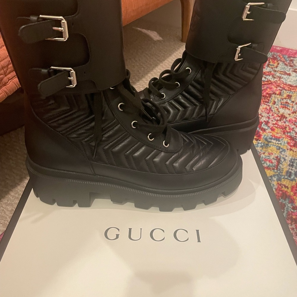 GUCCI FRANCES platform combat boot NEW - Picture 3 of 9